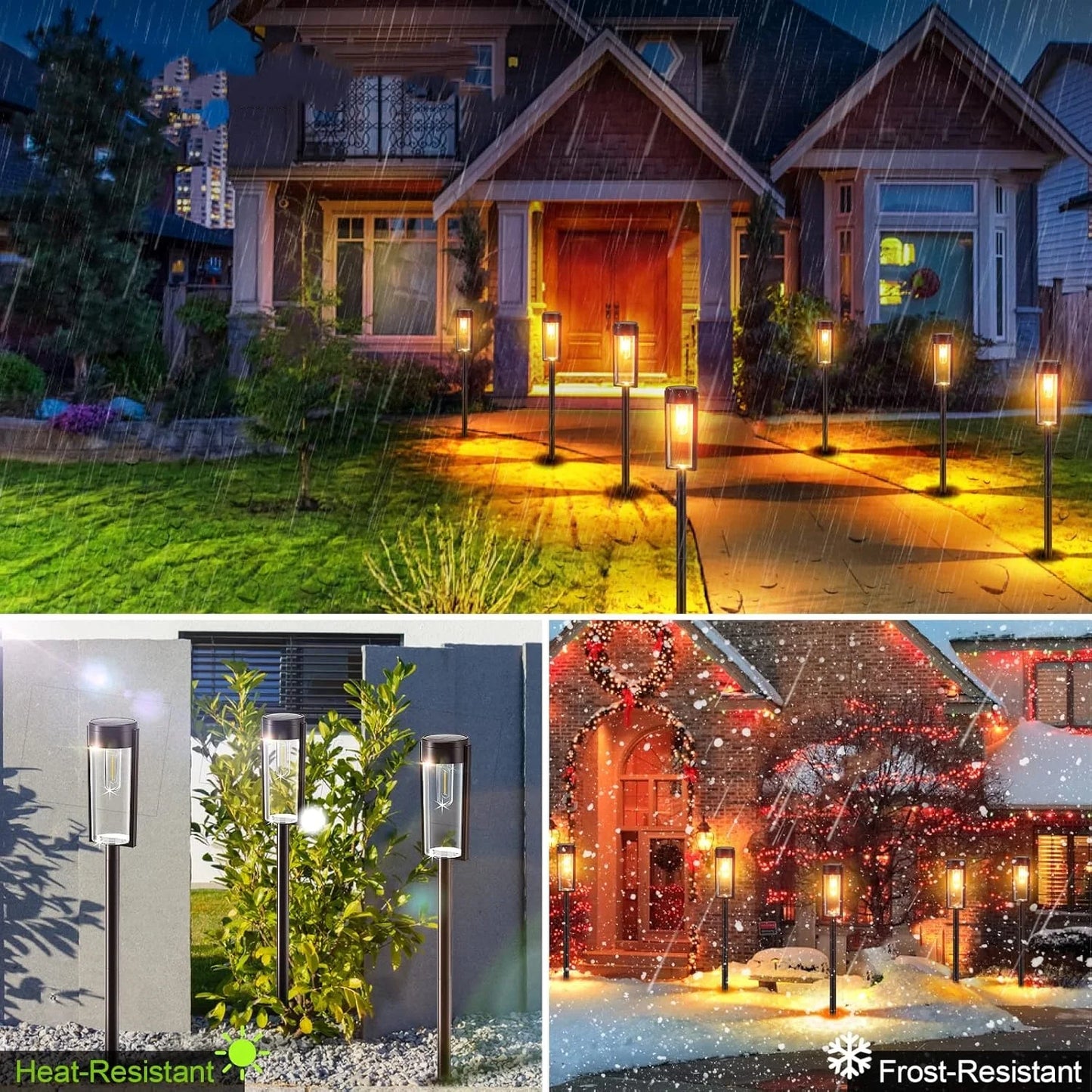 6/12 Pack Solar Pathway Lights Outdoor Upgraded Solar Landscape Path Lights Auto On Off Outdoor Garden Lawn Yard Patio Walkway Driveway