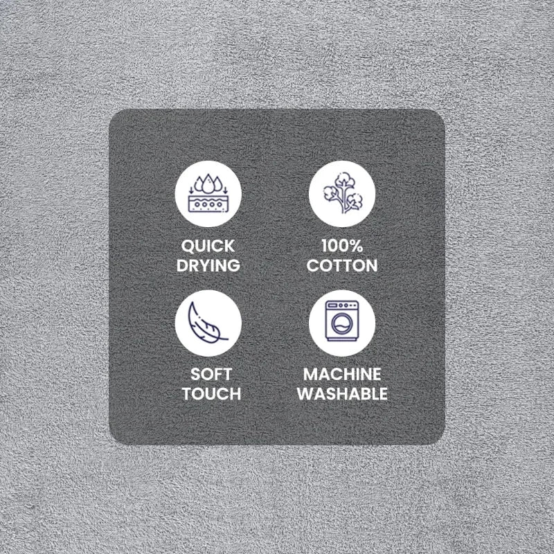 10 Piece Towel Set With Upgraded Softness And Durability 100 Percent Cotton Bath Towels Grey Plaid Pattern