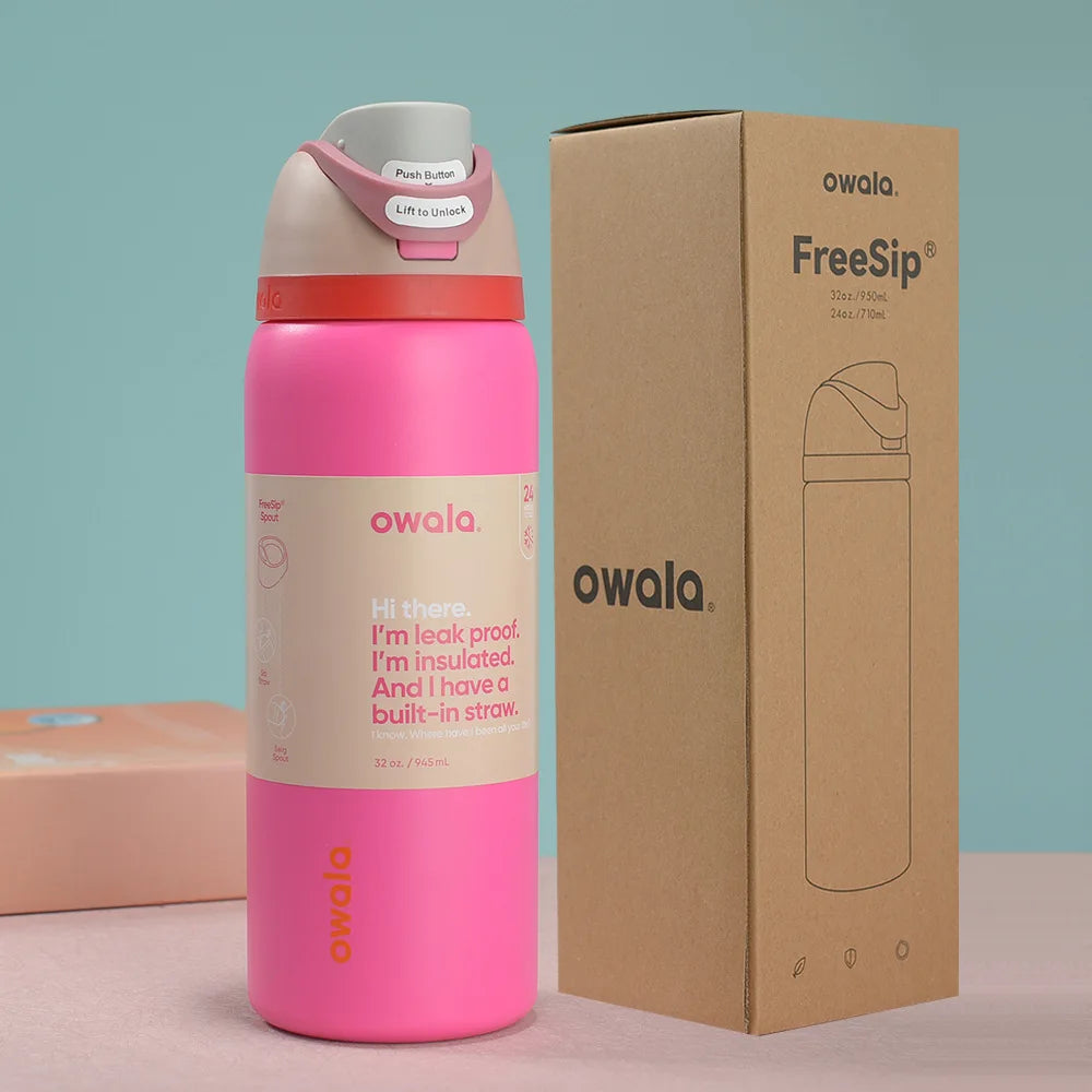 New Original Owala Insulated Stainless Steel Water Bottle with Straw BPA Free Sports Water Bottle