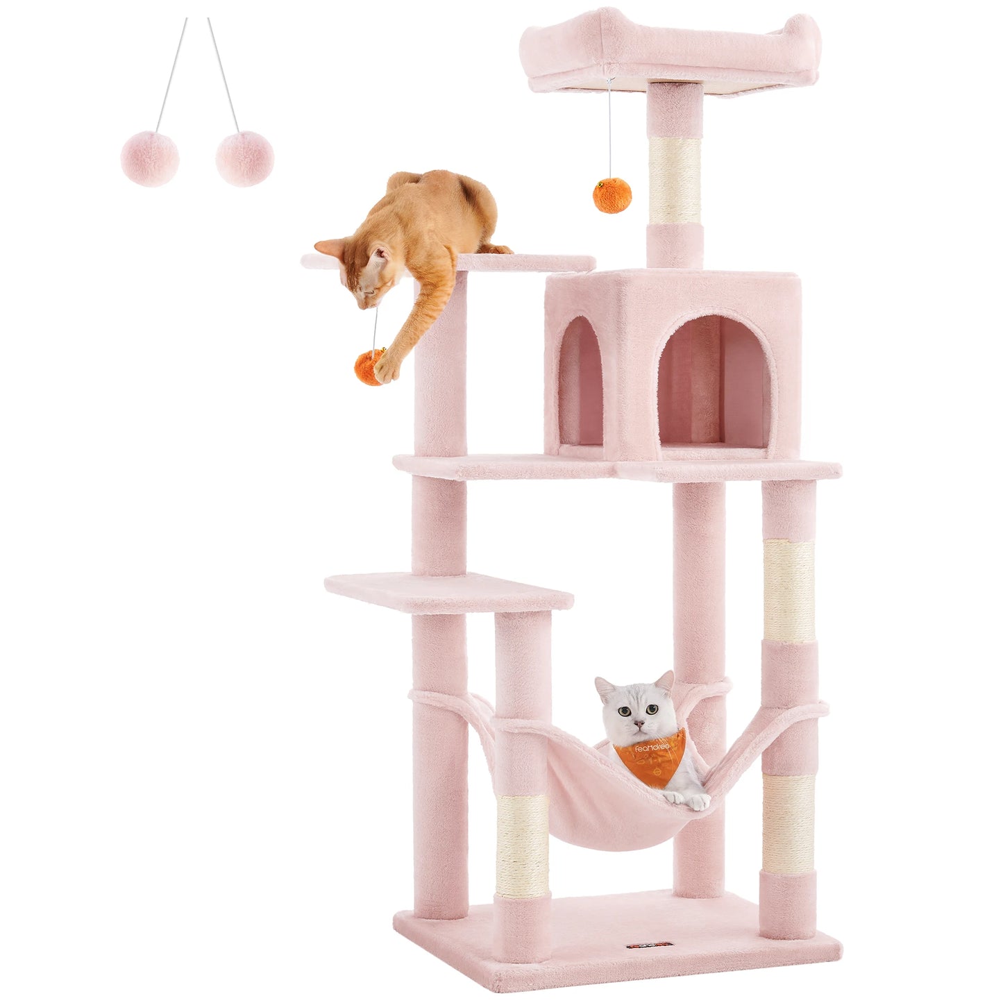 Feandrea Cat Tree 56.3 Inch Cat Condo With Scratching Posts
