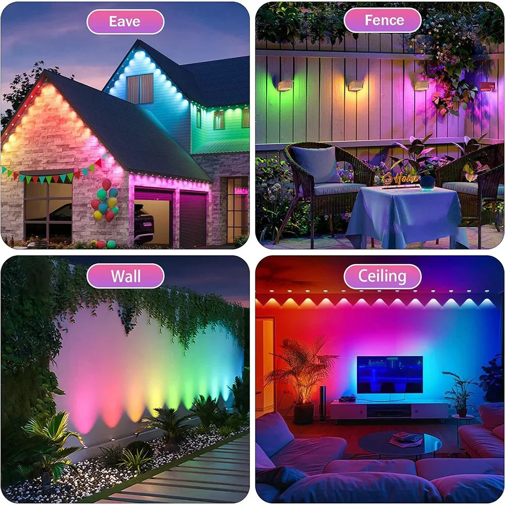 Permanent Outdoor Lights Smart RGBIC Eaves LED Fairy String