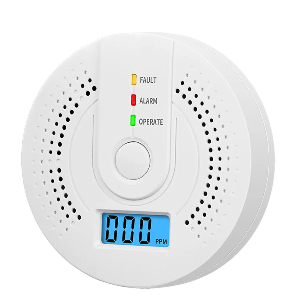 Digital Carbon Monoxide Detector Sound Warning & LED Indicator Battery Powered CO Gas Monitor Alarm Detector for Home Warehouse