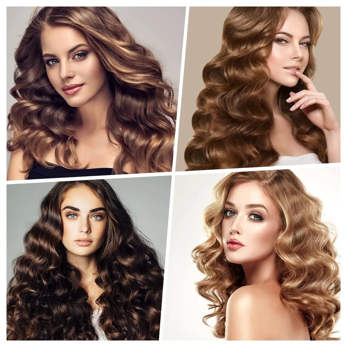 Cordless Curling Iron, USB Rechargeable, Ceramic Automatic Rotating Hair Curler with 6 Temps, Portable Hair Dryer Styler,Timers