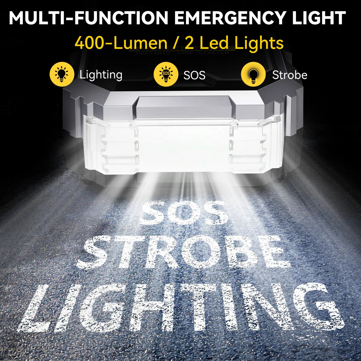 Car Jump Starter With Air Compressor LCD Screen 21800mAh